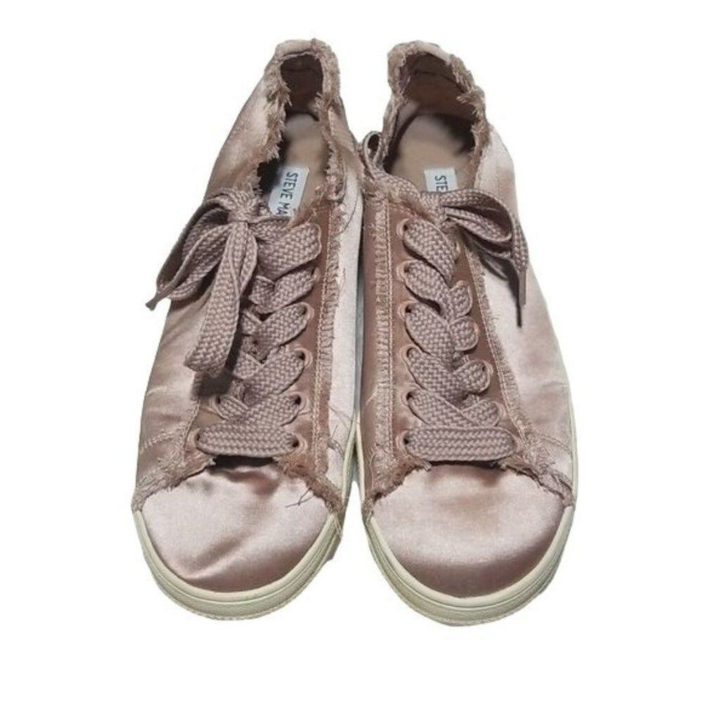 Steve Madden Blush Pink Satin Fashion Sneakers Women's Size 10